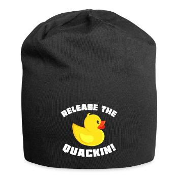 Release The Quackin! Funny Yellow Duck - Jersey Beanie - black - Front
