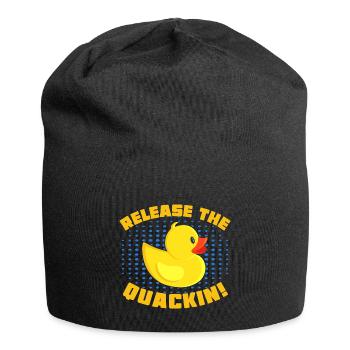 Release The Quackin! Funny Yellow Duck - Jersey Beanie - black - Front