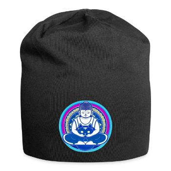 Symbol Buddha with cat - Jersey Beanie - black - Front