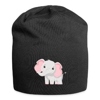 Elephant Family Mother Baby T-Shirt - Jersey Beanie - black - Front