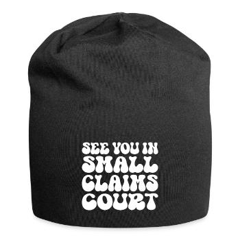 Retro See You In Small Claims Court Pink Sarcastic - Jersey-Beanie - Schwarz - Vorne