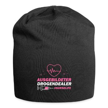 Nurse Life, Krankenschwester, Pflegekraft - Jersey-Beanie - Schwarz - Vorne