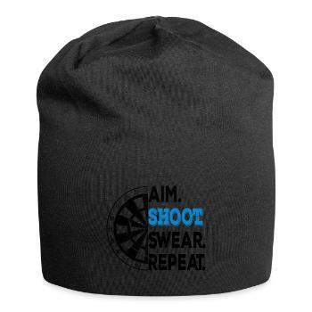 Darts Funny Aim Shoot Swear Darts Player - Jersey-Beanie - Schwarz - Vorne