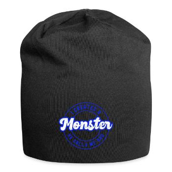 Son I Created a Monster He Calls Me Dad Father's - Jersey Beanie - black - Front