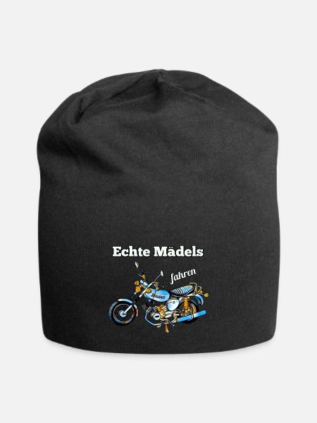 Echte Mädels fahren Simson Moped Nostalgie - Jersey-Beanie - Schwarz