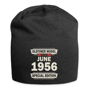 66. Geburtstag Juni Jahrgang 1956 Geschenkidee - Jersey-Beanie - Schwarz - Vorne