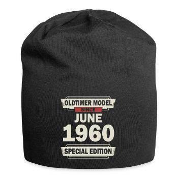 62. Geburtstag Juni Jahrgang 1960 Geschenkidee - Jersey-Beanie - Schwarz - Vorne