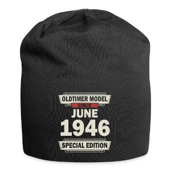 76e anniversaire Juin né 1946 Idée cadeau - Bonnet en jersey - noir - Devant