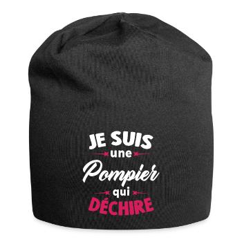 Je Suis Une Pompier Qui Déchire - Bonnet en jersey - noir - Devant
