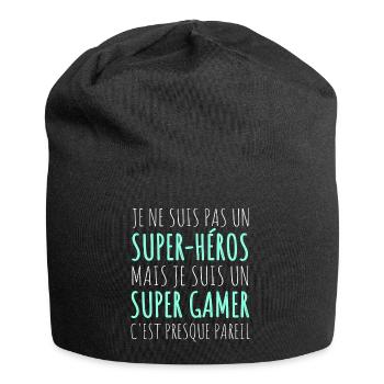 Super gamer humour gaming cadeau geek jeux vidéo - Bonnet en jersey - noir - Devant