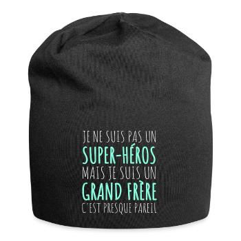 Grand frère super héros humour frère cadeau - Bonnet en jersey - noir - Devant