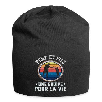 Père et fils une équipe pour la vie cadeau père - Bonnet en jersey - noir - Devant