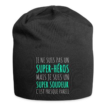 Super soudeur super-héros humour soudure cadeau - Bonnet en jersey - noir - Devant