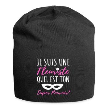 Fleuriste super pouvoir humour femme fleuriste - Bonnet en jersey - noir - Devant