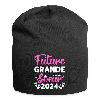 Future grande soeur 2024 bientôt grande soeur - Bonnet en jersey - noir - Devant