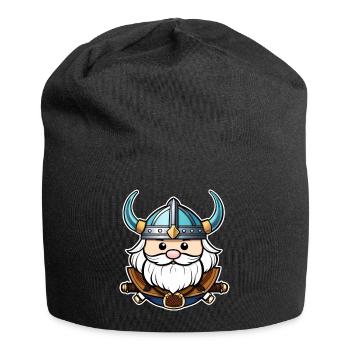 Proud Viking with Horns Helmet - Jersey Beanie - black - Front
