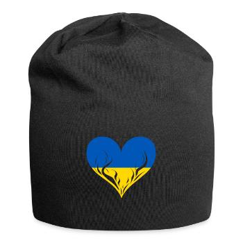 Ukraine Heart - Jersey Beanie - black - Front