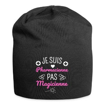 Je suis pharmacienne pas magicienne humour cadeau - Bonnet en jersey - noir - Devant