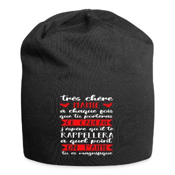 Mamie on t' aime cadeau fête des grands-mères - Bonnet en jersey - noir - Devant