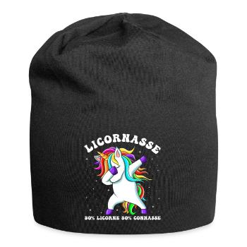 Licorne humour femme cadeau drôle - Bonnet en jersey - noir - Devant