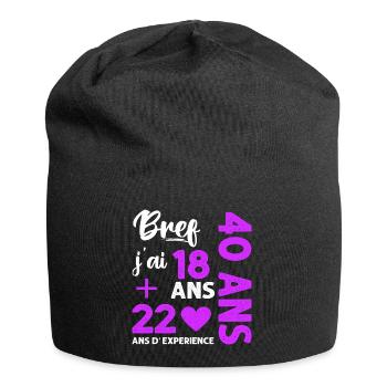 Bref j' ai 40 ans humour 40 ème anniversaire - Bonnet en jersey - noir - Devant