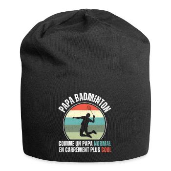 Papa badminton cadeau fête des pères vintage - Bonnet en jersey - noir - Devant