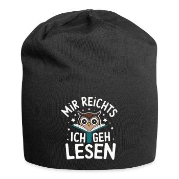 Night Owl Owl Owl Bird - Jersey Beanie - black - Front