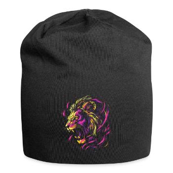 Lion Colorful Lion Head Neon Colorful Predator Art - Jersey Beanie - black - Front