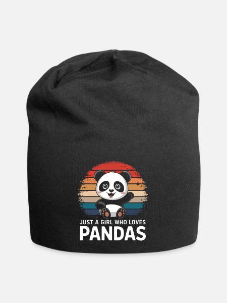Panda Bear Panda Animal Pandas - Jersey Beanie - black