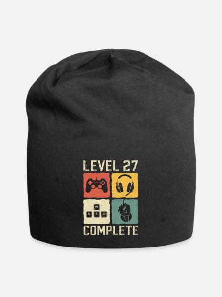 27. Geburtstag Level 27 Complete Gamer 27 Jahre - Jersey-Beanie - Schwarz