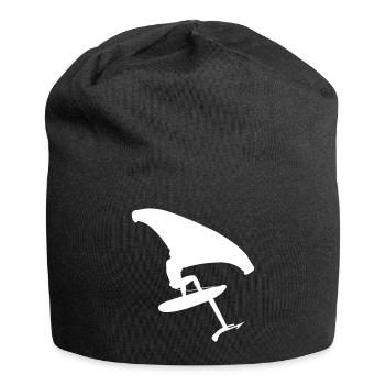 Dynamischer Wingsurfer auf dem Wasser - Jersey-Beanie - Schwarz - Vorne