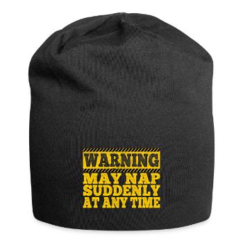 Papa Warning May Nap Suddenly At Any Time Funny - Jersey Beanie - black - Front