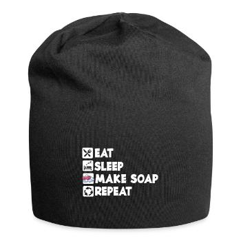 Eat Sleep Repeat Seife Hygiene Seifenherstellung - Jersey-Beanie - Schwarz - Vorne