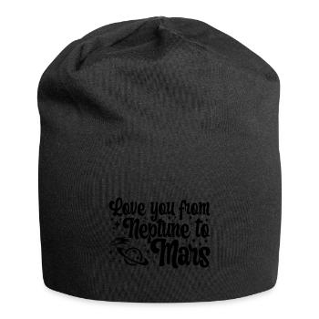 Love You From Neptune To Mars Engagement Wedding - Jersey-Beanie - Schwarz - Vorne