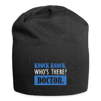 Knock Knock. Who's There? Funny Doctor - Jersey Beanie - black - Front