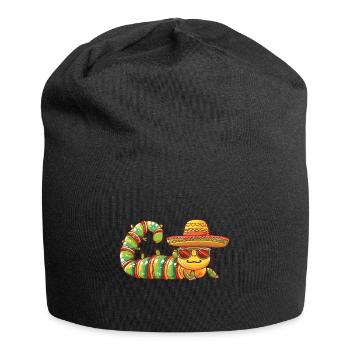 Worm Funny Sombrero - Jersey Beanie - black - Front