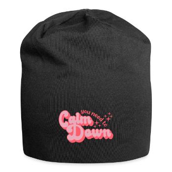 Retro Style Calm Down - Jersey-Beanie - Schwarz - Vorne