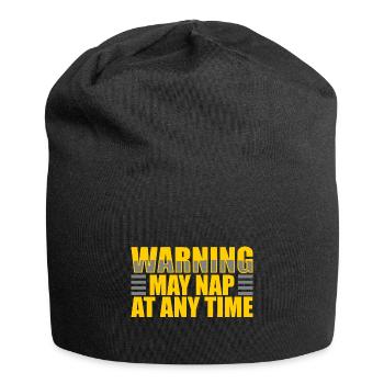 Papa Warning May Nap Suddenly At Any Time Funny - Jersey Beanie - black - Front