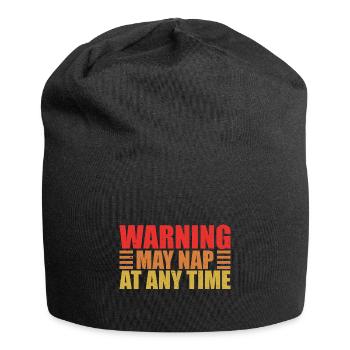 Papa Warning May Nap Suddenly At Any Time Funny - Jersey Beanie - black - Front