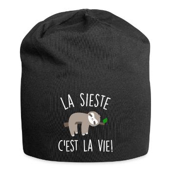 La sieste c'est la vie! - Bonnet en jersey - noir - Devant