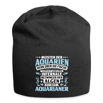 Aquaristik Aquarianer Aquarium Fische Zierfische - Jersey-Beanie - Schwarz - Vorne