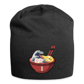 Große Welle Ramen - Jersey-Beanie - Schwarz - Vorne