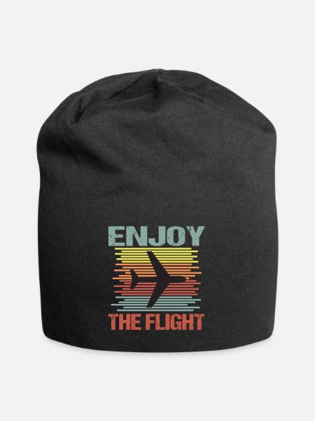 Airplane Fly Vacation - Jersey Beanie - black