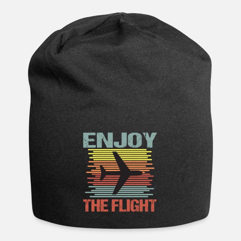 Airplane Fly Vacation - Jersey Beanie - black