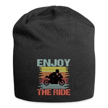 Biker Motorradfahrer Retro Vintage - Jersey-Beanie - Schwarz - Vorne