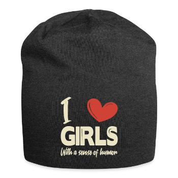 J’aime les filles - Bonnet en jersey - charbon - Devant