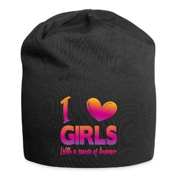 J’aime les filles - Bonnet en jersey - noir - Devant