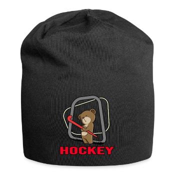 Hockey Field Hockey Hockey Player Hockey Bear - Jersey Beanie - black - Front