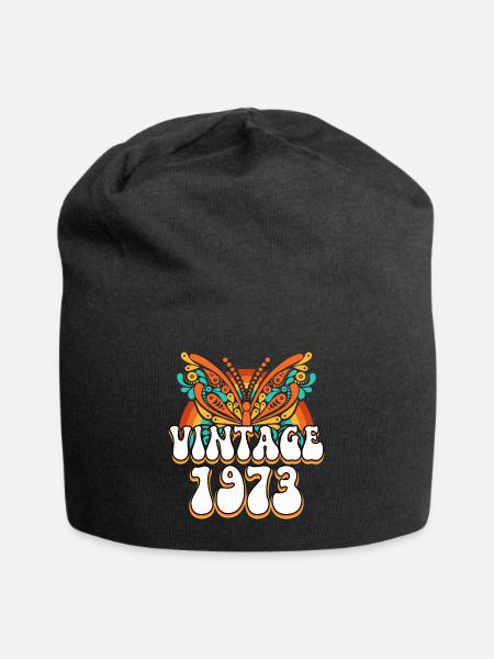 Style Rétro 1973 Femme 50 Ans Anniversaire - Bonnet en jersey - noir