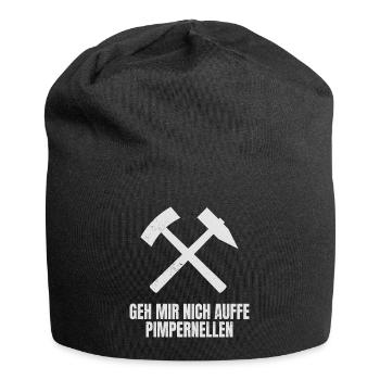 Geh Mir Nich Auffe Pimpernellen Schlägel Und Eisen - Jersey-Beanie - Schwarz - Vorne